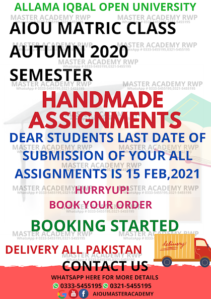 aiou assignment marks ba autumn 2020