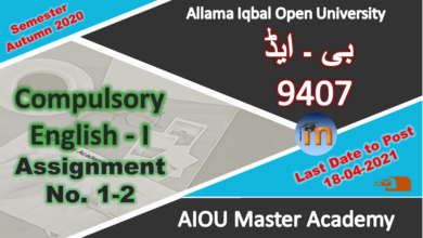 aiou solved assignment code 9407